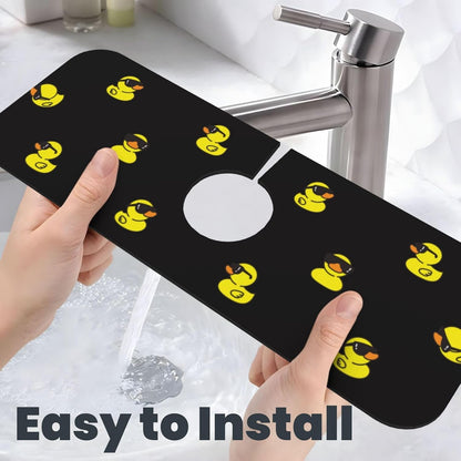 Abstract Flower Blooming Floral Watercolor Kitchen Sink Splash Guard Faucet Mat Super Absorbent Fast Drying Mat Sink Gadgets-Fast Drying Pad Sink Mat For Kitchen Bathroom (15" X 5.5" )