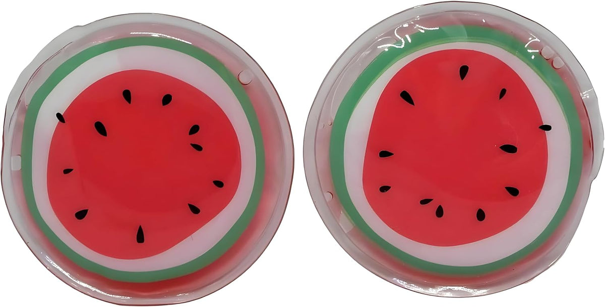Bexter Watermelon Hot & Cold Eye Pads – Gel Eye Masks for Puffiness, Dark Circles, Migraines & Stress Relief – Reusable, Microwavable & Freezable – 2 Pads Set