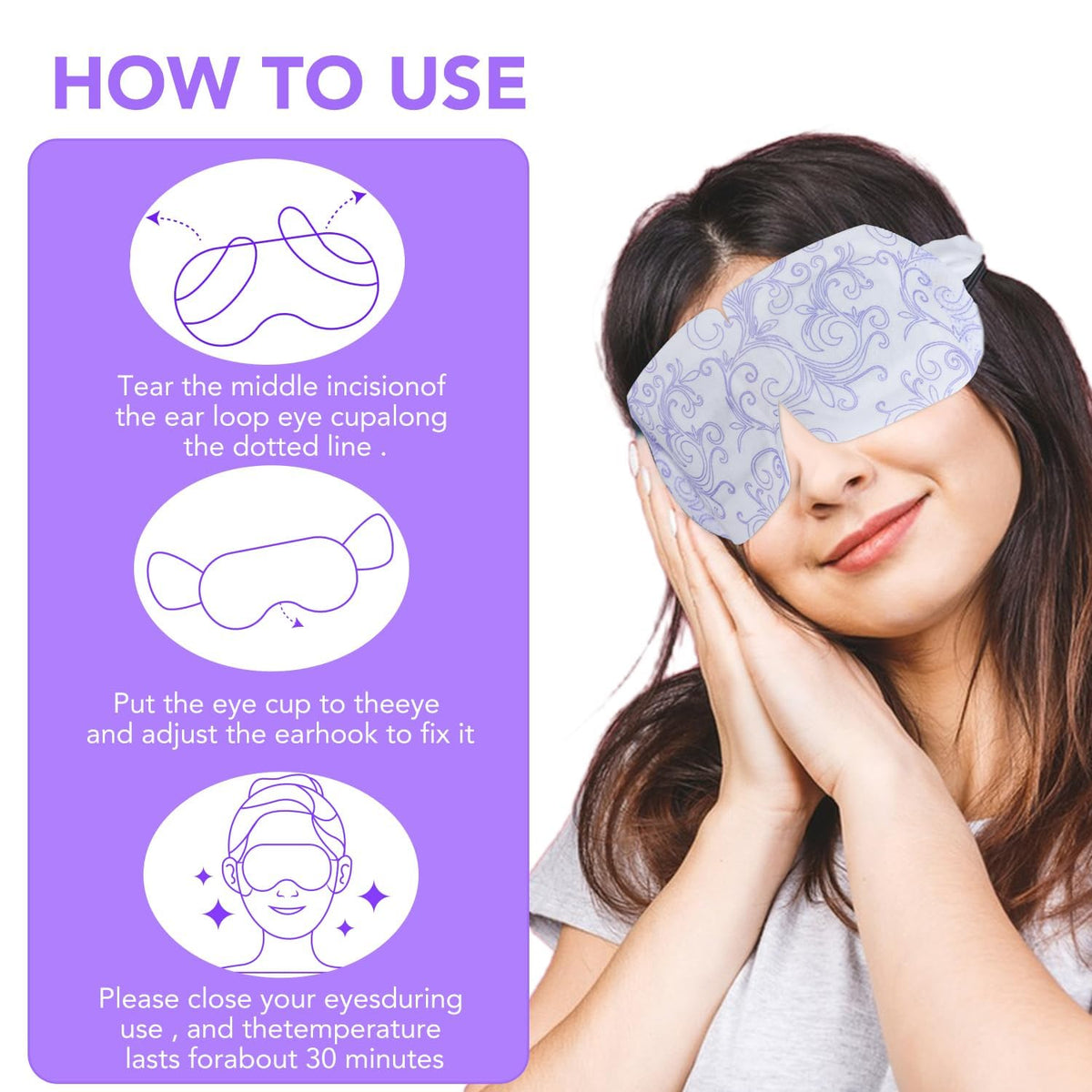XPCARE 72 Pack Steam Eye Mask Disposable for Dry Eyes Cornea Care-Lavender