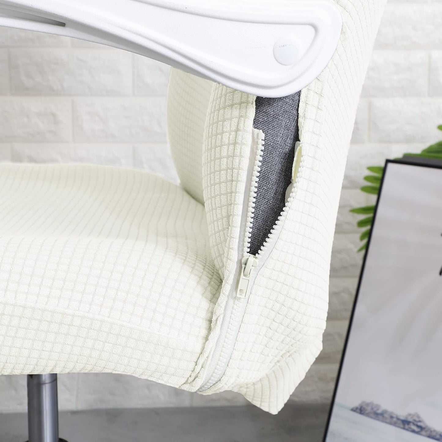 FORCHEER Office Chair Armrest Cover with Zipper 15inch Stretchable Water Resistant Computer Office Chair Arm Rest Slipcover for Desk Chairs Arm 2Pack-Army Green