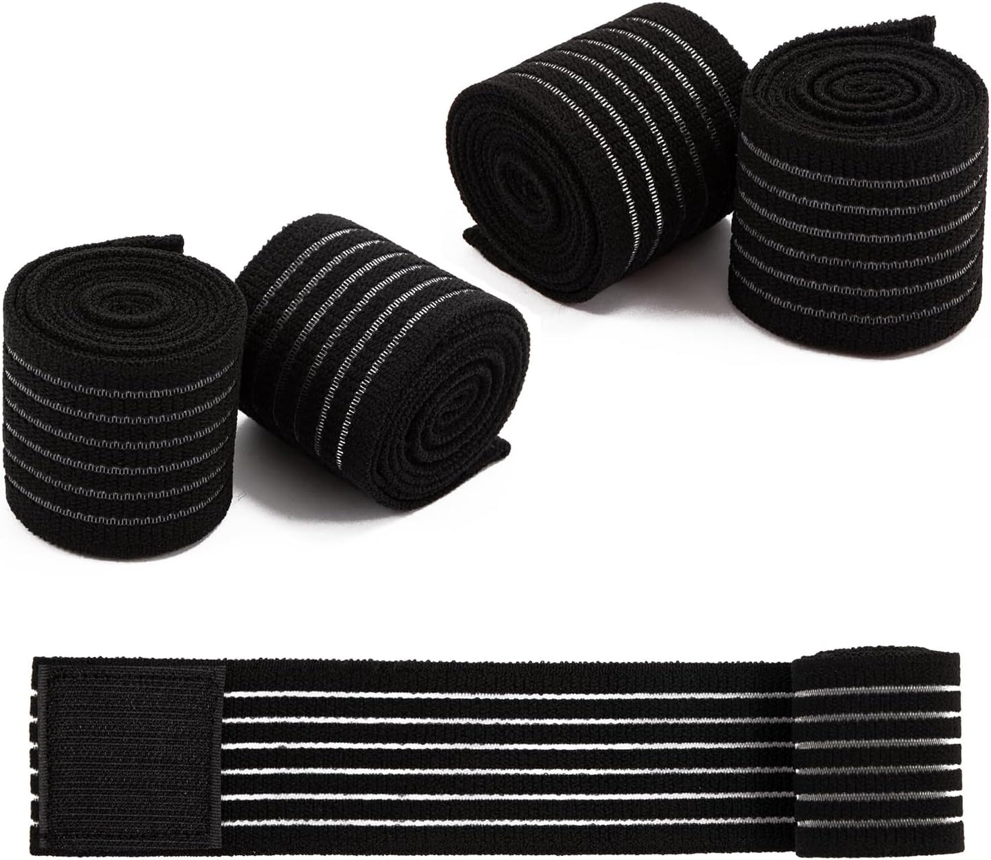 4Pack Elastic Ice Pack Straps,35.5" x 2" Reusable Fastening Bands | Soft and Comfortable, Adjustable Extension Straps,Cold and Hot Therapy,Ideal for Elbow,Thigh,Calf,Waist,Knee,Ankle,Shoulder