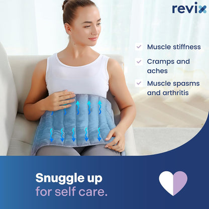 REVIX Extra Large Microwavable Heating Pad for Back, Heating Wrap, Purple