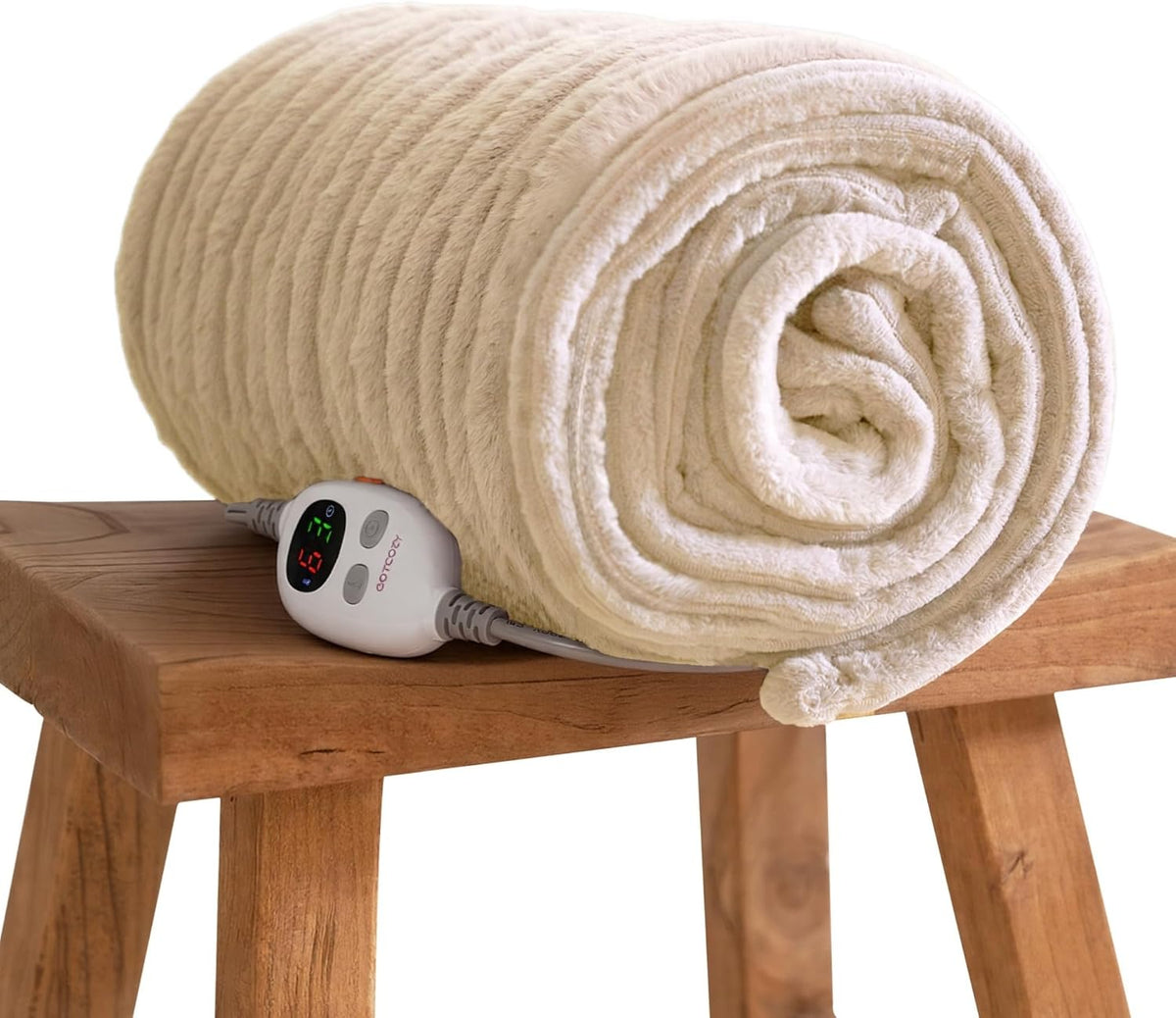 GOTCOZY Heated Blanket-Soft Plush Electric Blanket 50"X60"(Grey)