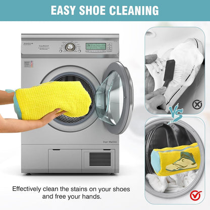Shoe Washing Machine Bag, Shoe Laundry Bag for Washer and Dryer | 2 Pack Shoe Cleaning Bag for Sneakers & Tennis Shoes, XXL Size, Shoe Protection, Dry Bags, Zipper Hook, Travel & Dorm Storage