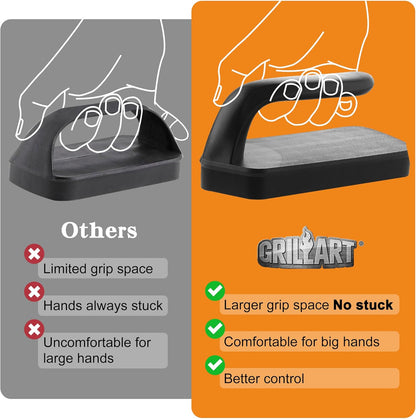GRILLART Griddle Cleaning Kit for Blackstone, Griddle Accessories Kit | One Set for All, with High-Density Grill Stone, Thicker Griddle Scraper, Better Control Handle, For Revome Rust & Daily Clean