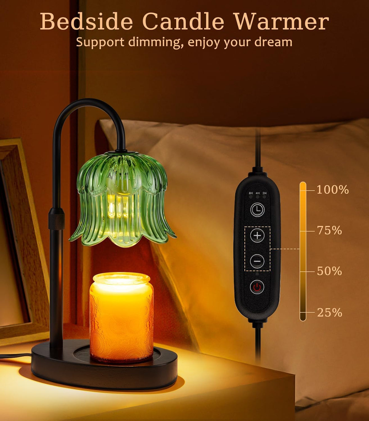Candle Warmer Lamp with Timer - Electric Candles Wax Warmers Glass Lamps
