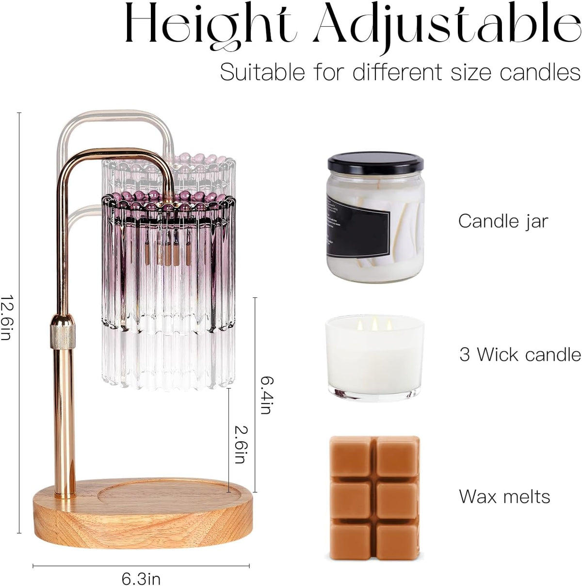 Candeldo Candle Warmer Lamp with Timer: Black Wax Melt Warmer
