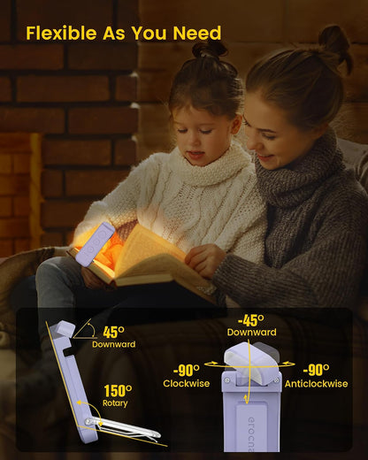 Glocusent USB Rechargeable Book Light for Reading in Bed, LED Reading Light