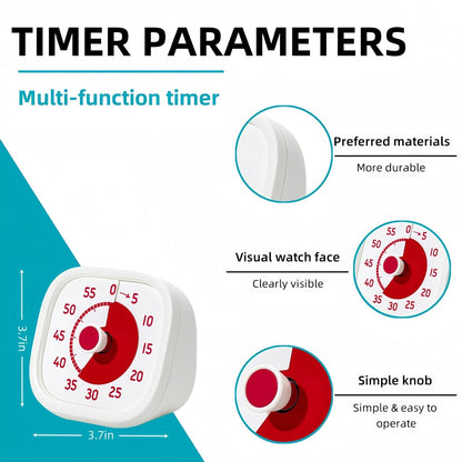 Visual Timer for Kids - 60 Minute Visual Kids Timer for Classroom Home Office, Countdown Timer for Cooking Teaching Working Meeting (Orange)
