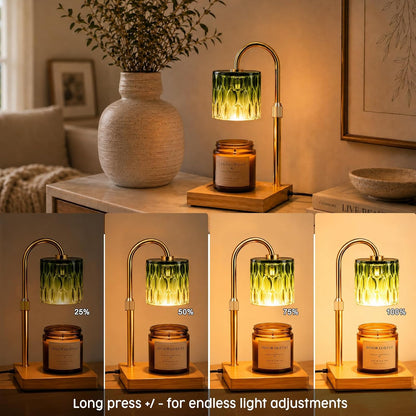 Candle Warmer Lamp with 3 Bulbs, Adjustable Height Dimmable Candle Warmer with Timer, Candle Lamp with Charming Gift Box Ribbon,Birthday Gifts for Women Mom, House Warming Gifts New Home Decor