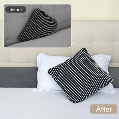Vekkia King Bed Wedge Pillow for Headboard Gap Filler (0–5.5") | Prevents Pillows & Items from Falling, High-Density Foam Mattress Gap Filler with Pockets, Removable Cover, Gray, 60"x10"x6"