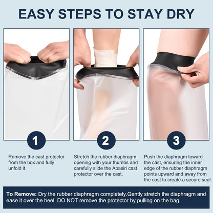 Adult Waterproof Foot Cast Cover, Reusable Watertight Ankle Cast Protector | Durable & Watertight Shower Boot, Reusable Shower Bag for Leg, Soft Comfortable Shower Bag for Post-Surgery Foot Ankle Injury