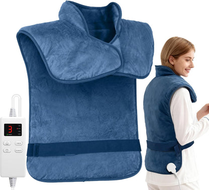 Wearable Heating Pad for Back Neck and Shoulders, Heating Wrap for Pain Relief, Gifts for Mom Grandma Women, Birthday Gifts for Women Men, Gifts for Women, Mothers Day Gifts