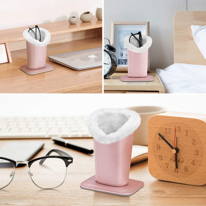 FINTIE Plush Lined Eyeglasses Holder, Glasses Stand Case For Nightstand | Soft Plush Lining, Bedside Eyeglasses Holder, Office Desktop Organizer, Small Item Storage, Anti-Scratch - Colors A