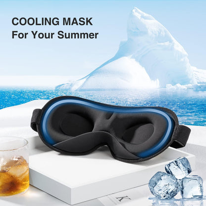 YFONG Weighted Sleep Mask for Women Men, 3D Light Blocking Eye Mask, Black