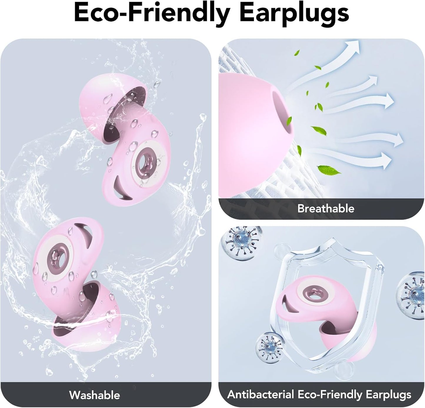 Ear Plugs for Concert,Noise Cancelling Silicone Earplugs for Noise Reduction & Snoring, Concerts,45 dB,Ear Plugs for Sleep, Soft Earplugs Reusable Concert Ear Plug,Hearing Protection with 8 Earpieces