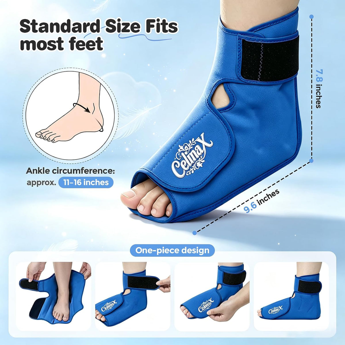 Ankle Ice Pack Wrap, Heel Ice Pack Wrap for Plantar Fasciitis Relief