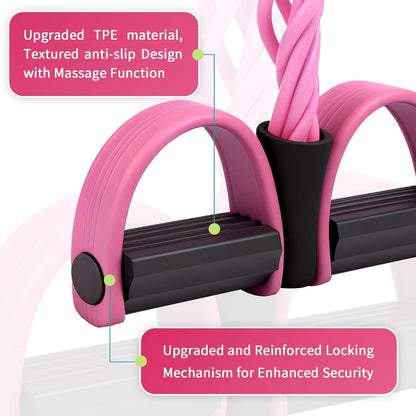 Multifunction Tension Rope, 6-Tube Elastic Yoga Pedal Puller Resistance Band, Natural Latex Tension Rope Fitness Equipment, for Abdomen/Waist/Arm/Leg Stretching Slimming Training