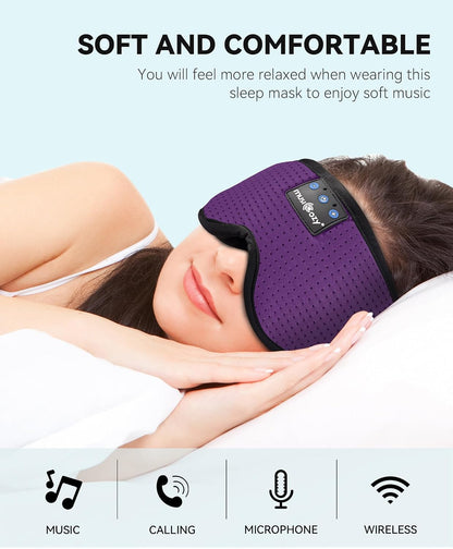 MUSICOZY Sleep Headphones Breathable Bluetooth 5.4 Headband 3D Sleeping Headphones, Wireless Eye Mask Earbuds Earphones for Side Sleeper Office Air Travel Cool Tech Gadgets Unique Gifts