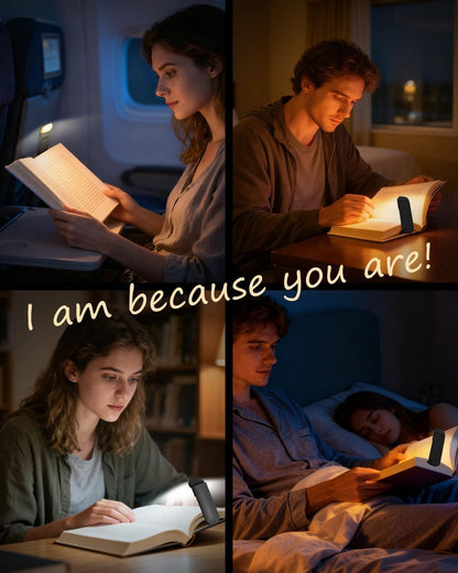 HEMONNKAM Book Reading Light, Rechargeable Clip on Booklight, Eye Caring 3 Color Temperatures & 5 Brightness Levels, Night Use for Bed, Long Lasting, Reading at Night in Bed, Purple