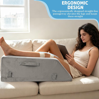 Leg Elevation Pillows for After Surgery, Ergonomic Keeps Knee Straight, Adjustable Height Knee Replacement Recovery Aids, Suitable for Surgery, Injury, or Rest, Washable Cover, Single Leg