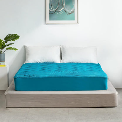 SLEEP ZONE Cooling Queen Mattress Topper, Premium Zoned Cool Mattress Pad Cover, Padded Mattress Protector Breathable Washable, Deep Pocket 8-21" (Grey, Queen)