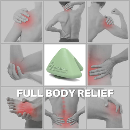 LEZER Trigger Massage Point, Manual Massage Ball, Muscle Knots Relief Tool, Myofascial Release, Physical Therapy, Deep Tissue Back Massage, Plantar Fasciitis, 2.9 in x 2.1 in (Green)