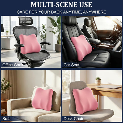 Lumbar Support Pillow for Office Chair Memory Foam Lumbar Cushion with Removable Cover Soft Back Support Pillow Suitable for Car, Couch, Gaming, Dark Blue