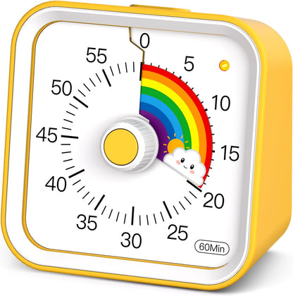 Visual Timer for Kids, Countdown Timer with Pause Function, White