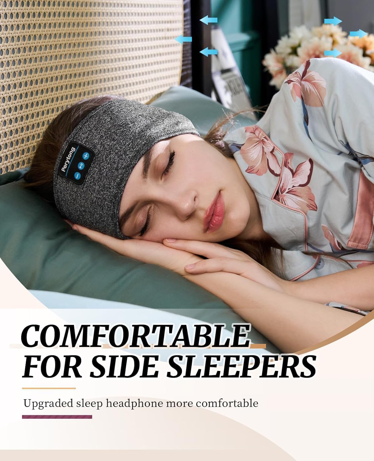 2-Pack Sleep Headphones & 3D Sleep Mask Set, Sleep Headband Headphone & Wireless Eye Mask with Ultra-Thin Speakers for Side Sleepers, Idea for Running, Workout, Insomniac, Travel, Meditation