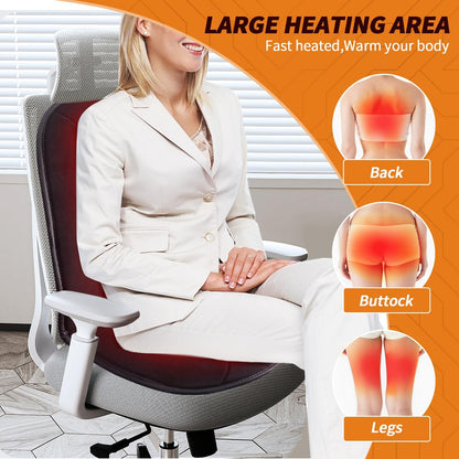 MAXCOM Heated Seat Cushion for Office Chair-Heating Pad for Back Lumbar Hip Thigh with 7 Temp Levels & Auto Shutoff