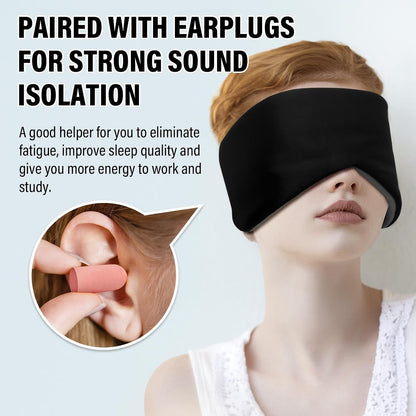 Sleep Mask & Earmuffs for Sleep - 2 in 1 Ear & Eye Mask with Ear Plugs