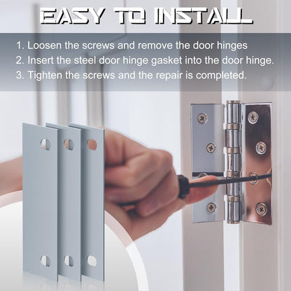 Zonon 20 Pcs Door Strike Plate 4.5 x 1.5 Inches Door Hole Filler Plate Hole Cover Steel Hinge Cut Out for Metal Frames, Silver Gray