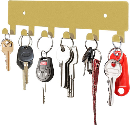 GTK Key Holder for Wall Key Hooks with Tray and 6 Hooks, Wall Mounted Key Holder for Hallway, Key Rack with Shelf for Mail Storage (Black)