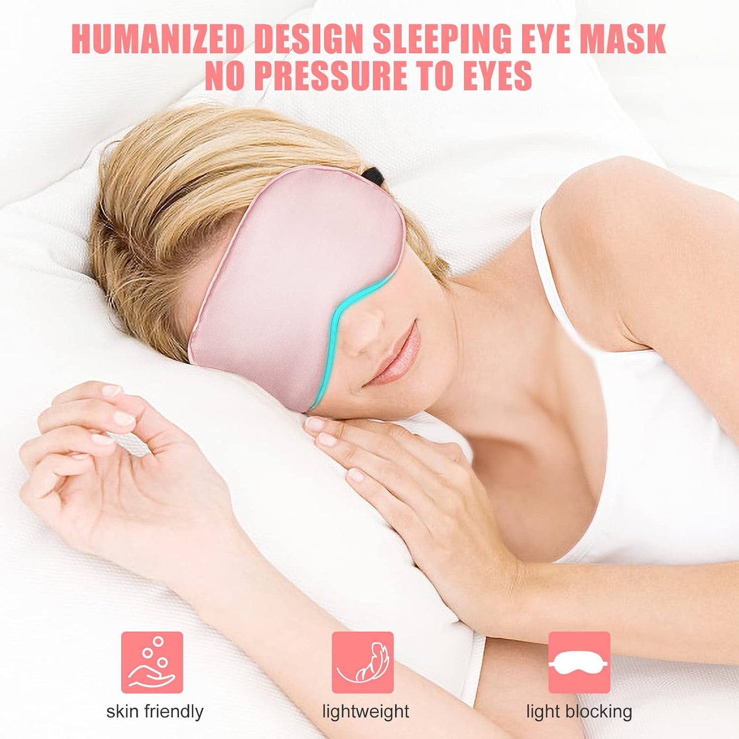 Silk Sleep Mask with Cooling Gel Eye Mask, Warm and Cold Compress, Heated Eye Mask for Tired Eyes, Stain Eye Cover Sleeping Mask for Travel, Home, Office, Yoga, Total Blackout (Black)