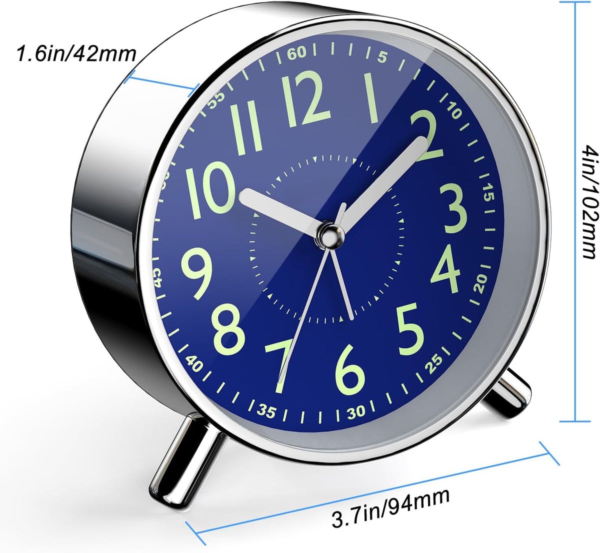 Analog Alarm Clock Night Ligh Battery Operated for Bedroom