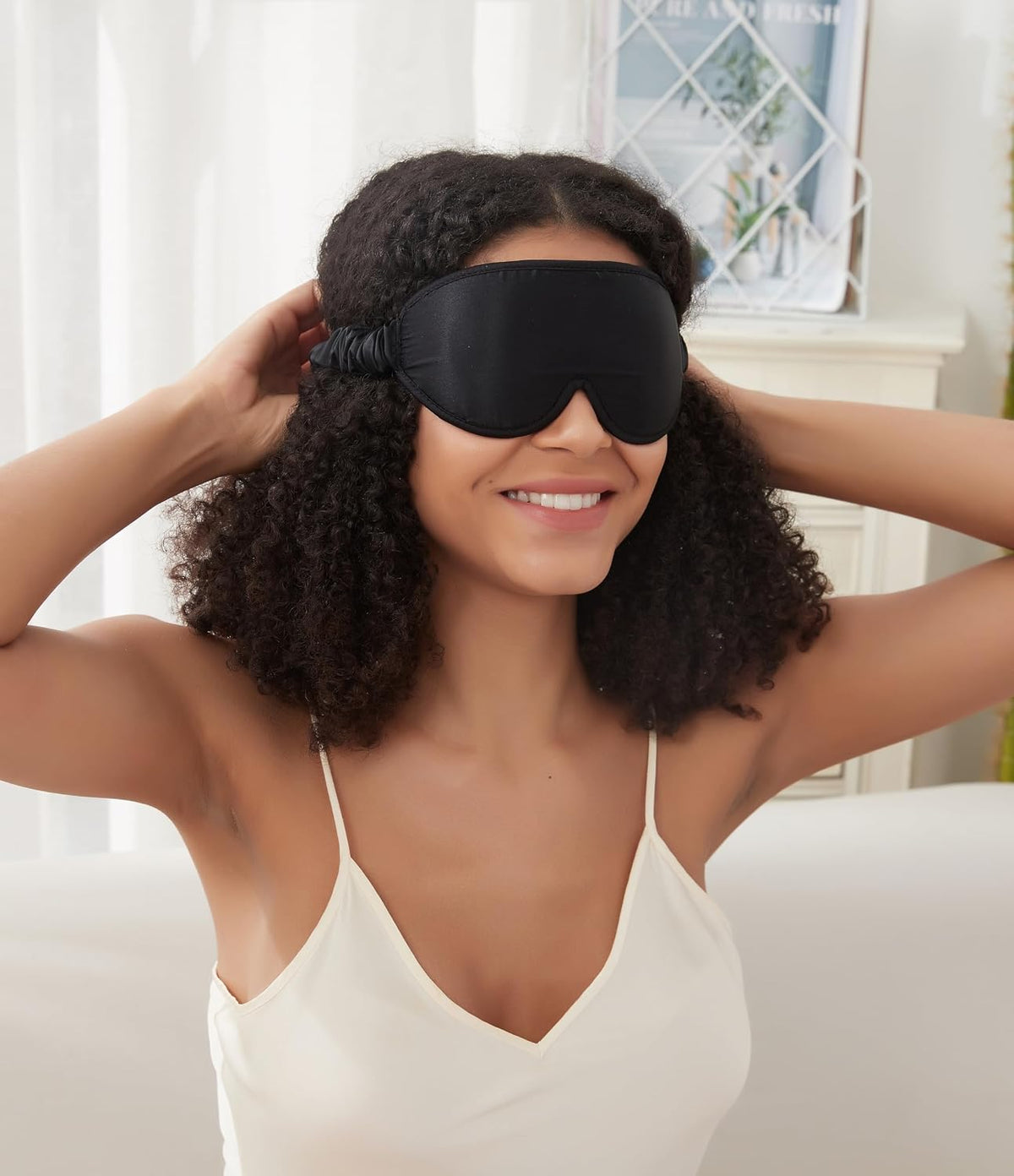 ALASKA BEAR Wraparound Style Organic Cotton Eye Mask with Padded Nose, Big Wide Headband and Large Coverage Ear Muff Sleeping Mask with Bottom Flap for Full Blackout, Dark Grey