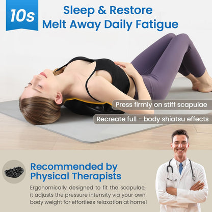 Upper Back Stretcher with 22 Pressure Points for Shoulder Blades | Firm high-density foam trigger point massager for shoulder blades, trapezius and upper back; body-weight pressure control