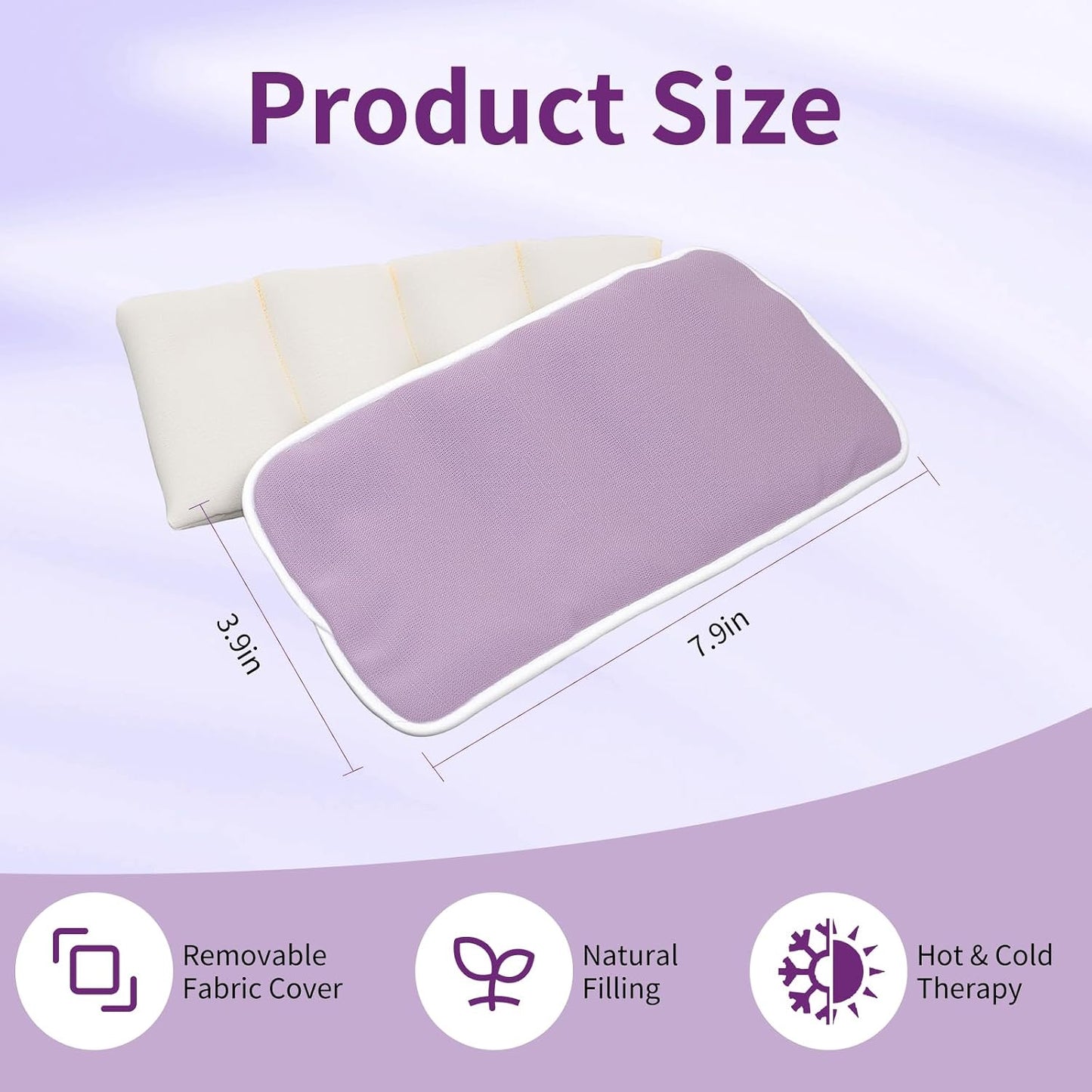 Lavender Weighted Eye Pillow with Washable Linen Cover | 100% Natural Flaxseed Microwavable Moist Heat & Cooling Ice Compress Mask for Dry Eyes, Stress Relief, Puffy Eyes, Yoga Gift