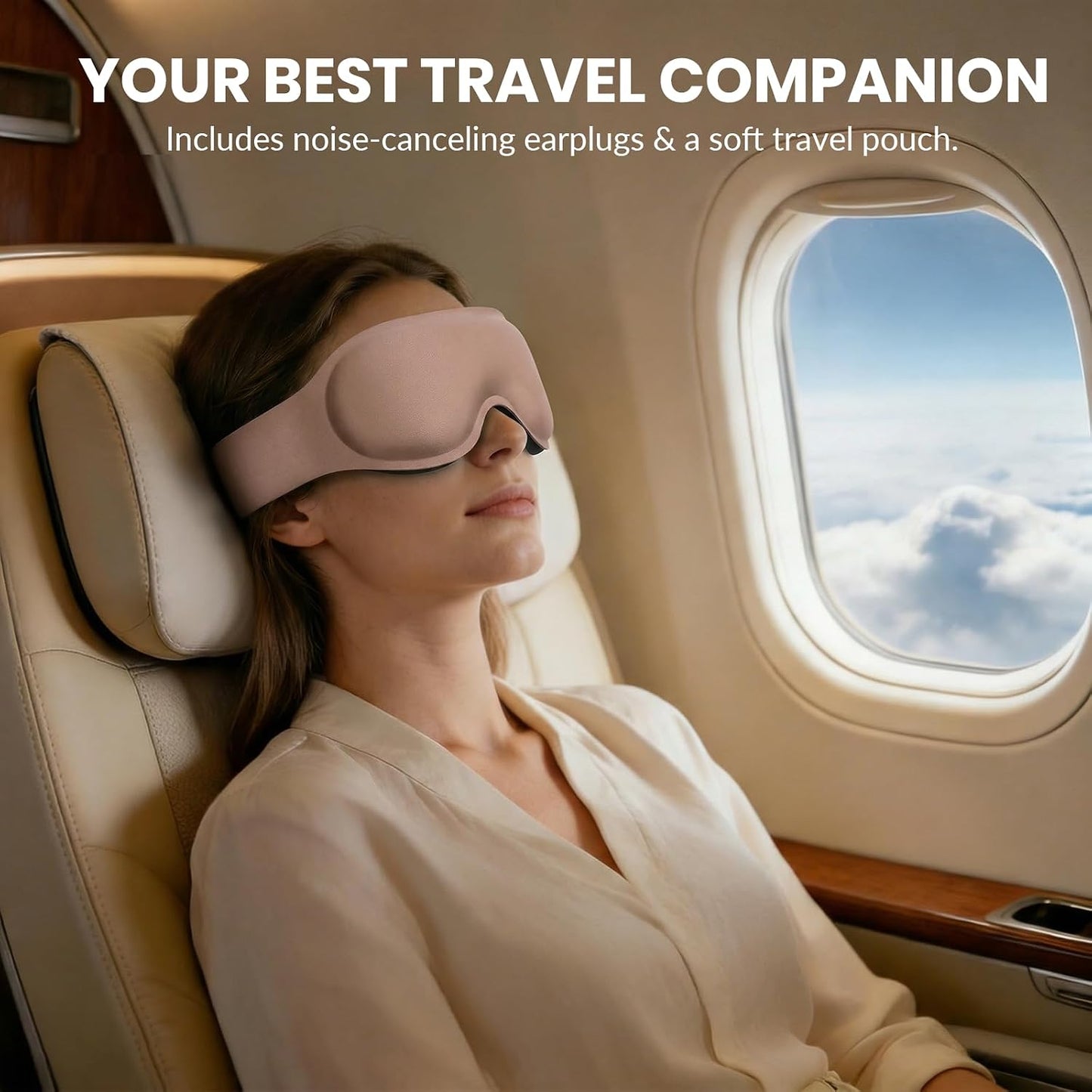 Maximum Blackout Sleep Mask for Deep Sleep, 3D Eye Mask with Spacious Eye Cups, Zero Eye Pressure, Long Eyelash & Lash Extension Friendly, Eye Cover for Travel/Shift Work/Daytime Sleep, Black