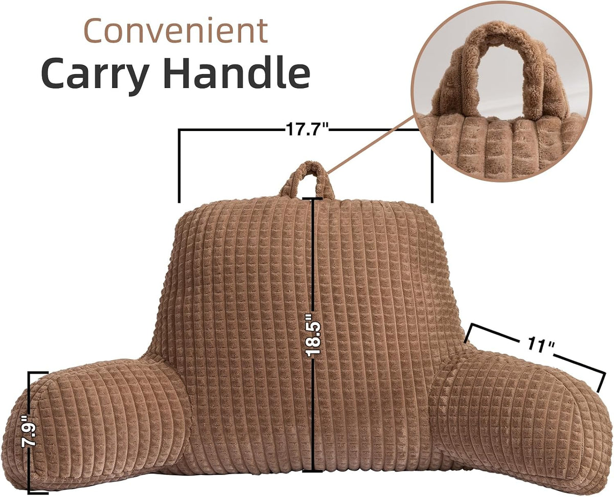 A Nice Night Darkgrey 17" Bed Wedge Pillows with Arms for Sitting