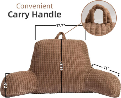 A Nice Night Darkgrey 17" Bed Wedge Pillows with Arms for Sitting