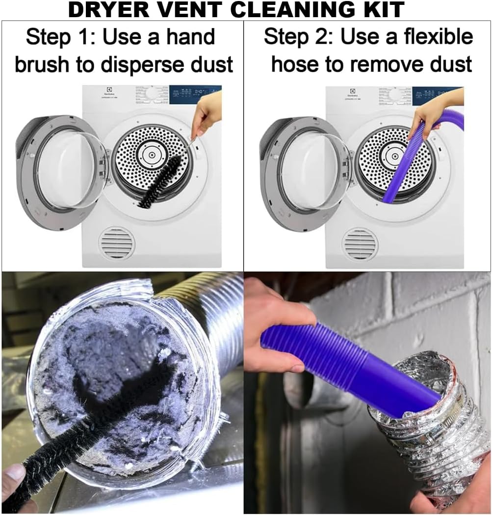 For Dyson V7 V8 V10 V11 V15 Vacuum Accessories & Attachment -Traceless Dust Brush & Dryer Vent Cleaner Kit - Refrigerator Condenser Coil Brush- Flexible Crevice Tool for Small Crevice & Car Detailing