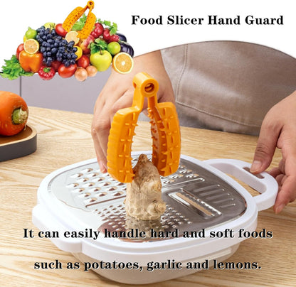 2 Pcs Food Slicer Hand Guard Professional Vegetable Grater Finger Guard Mandoline Holder for Kitchen(Yellow, Green)