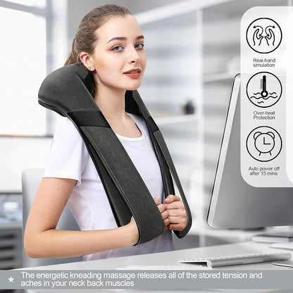 Shiatsu Neck and Back Massager with Heat for Pain Relief Deep Tissue Gifts