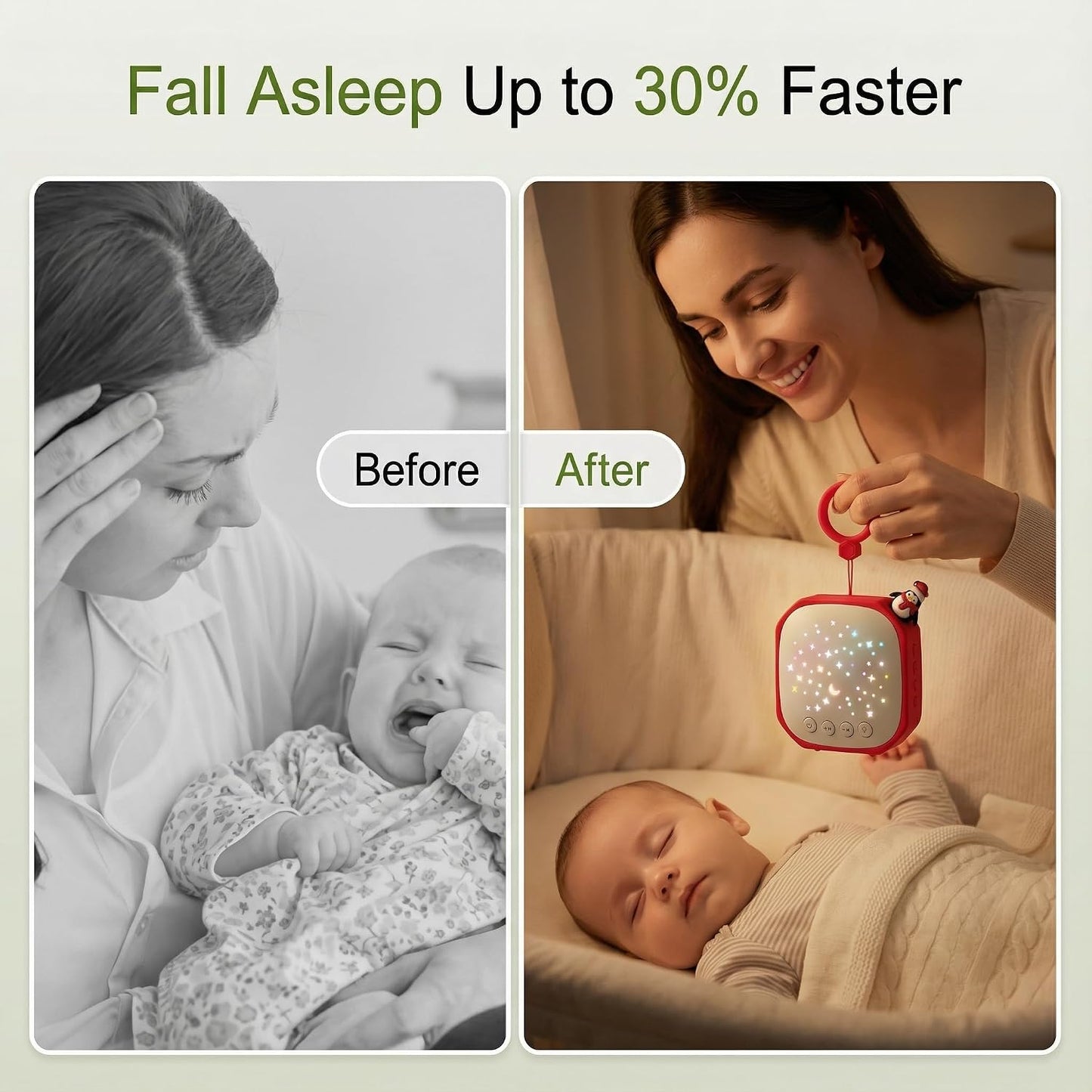 White Noise Sound Machine Baby with Star Projector | Portable Sleep Aid Lullaby Music for Baby Sleeping | Soothing Sound Machine for Nursery, Car Travel, Bedroom Crib, Kids Gifts (Puppy)