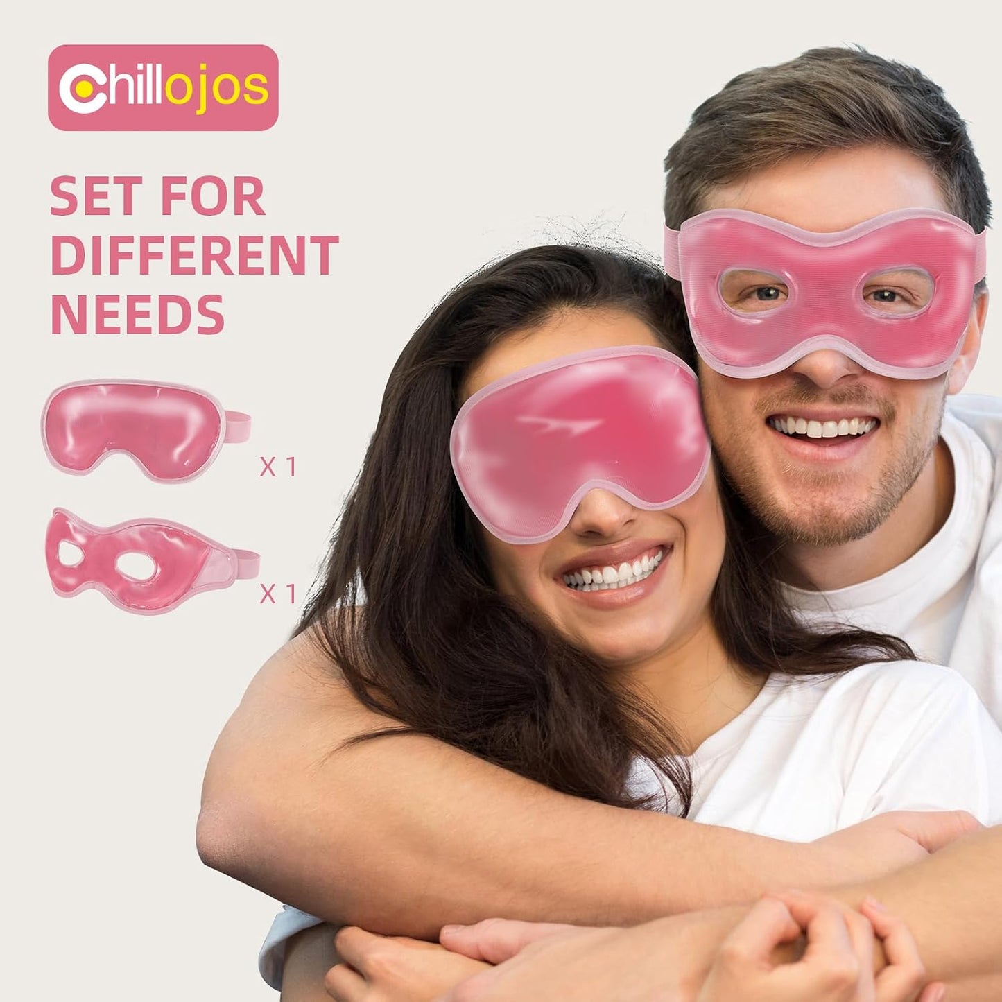 2 Pack Cooling Eye Mask for Puffy Eyes,Reusable Gel Cold Compress Pack for Puffy Eyes & Dark Circles, After Eyes Surgery, Migraine Relief, Headaches