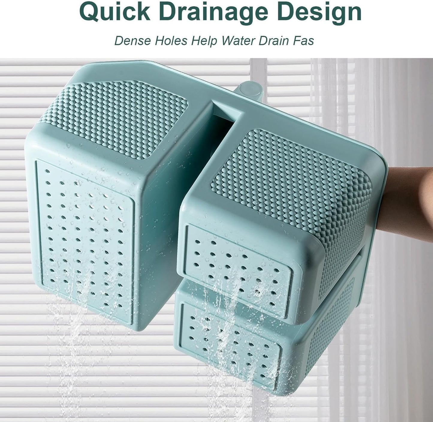 Plastic Shower Caddy Portable Shower Basket with Bamboo Handle, White | Cleaning Caddy Organizer Storage Tote for Bathroom, College Dorm Essentials, Bath Toy Storage