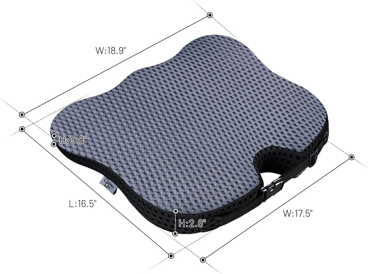 Wedge Car Seat Cushion for Better Visibility & Sciatica Pain Relief