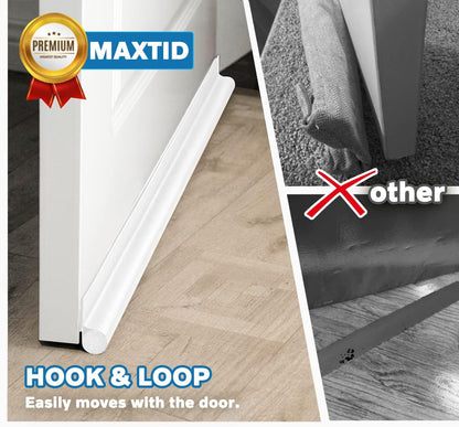 MAXTID Door Draft Stopper 36 Inch Black Adjustable Door Draft Blocker Front Door Draft Guard for Bottom of Doors Weather Stripping Door Seal Strip